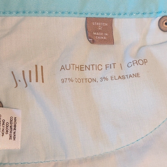 J Jill aqua Authentic Fit crop jeans, Size 2 - Picture 6 of 6